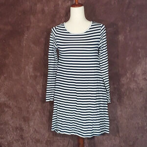 Yelete Stripe Elbow Patch T-Shirt Dress